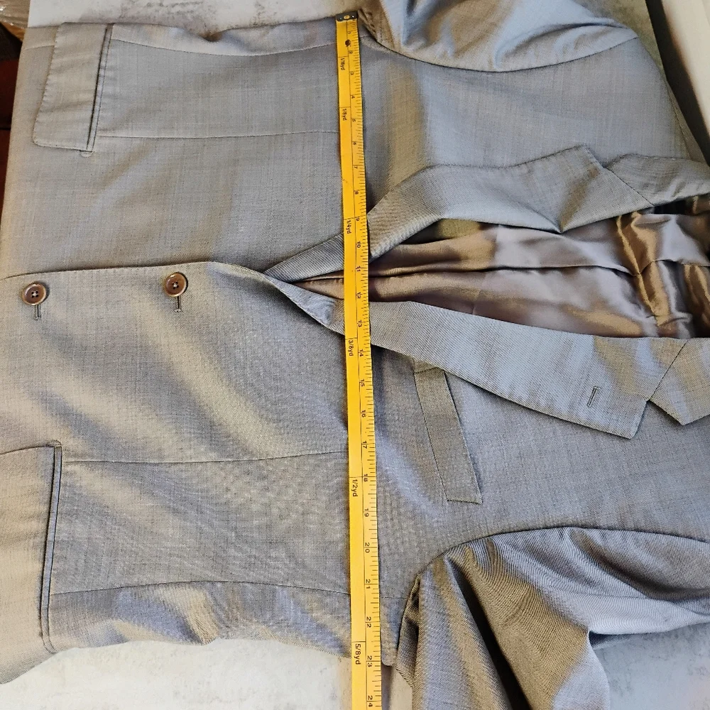 Ermenegildo Zegna Saks Fifth Avenue Suit Blazer 44 L Slim‎ Fit Taupe Wool Italy